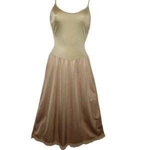 Vintage 60s Berlei Full Dress Slip S Beige Stretch Nylon Spandex Union Tag USA